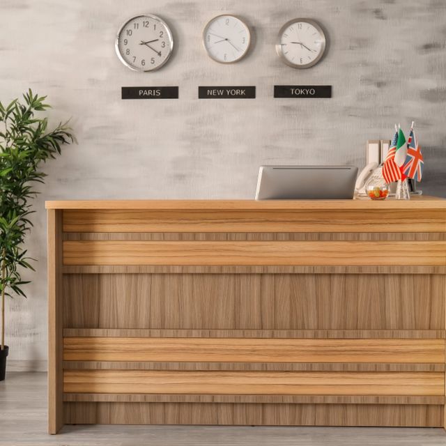 Bespoke Furniture lobby desk wood oak reception hotel